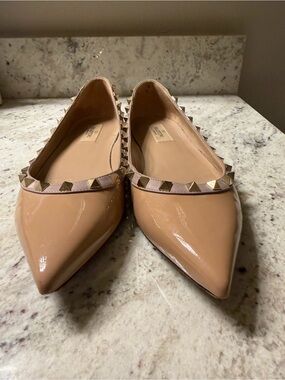 Valentino Garavani Patent Rockstud Ballet Flats, Size 8.5/9 (391/2 EU)